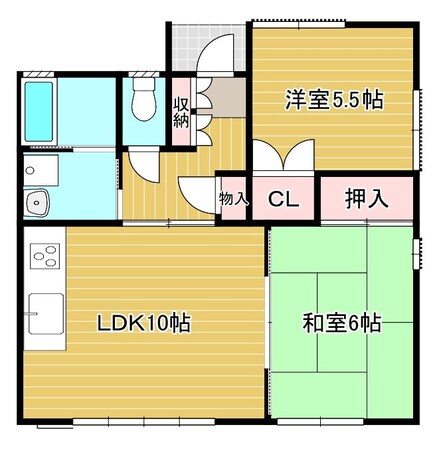 鹿毛貸家の物件間取画像